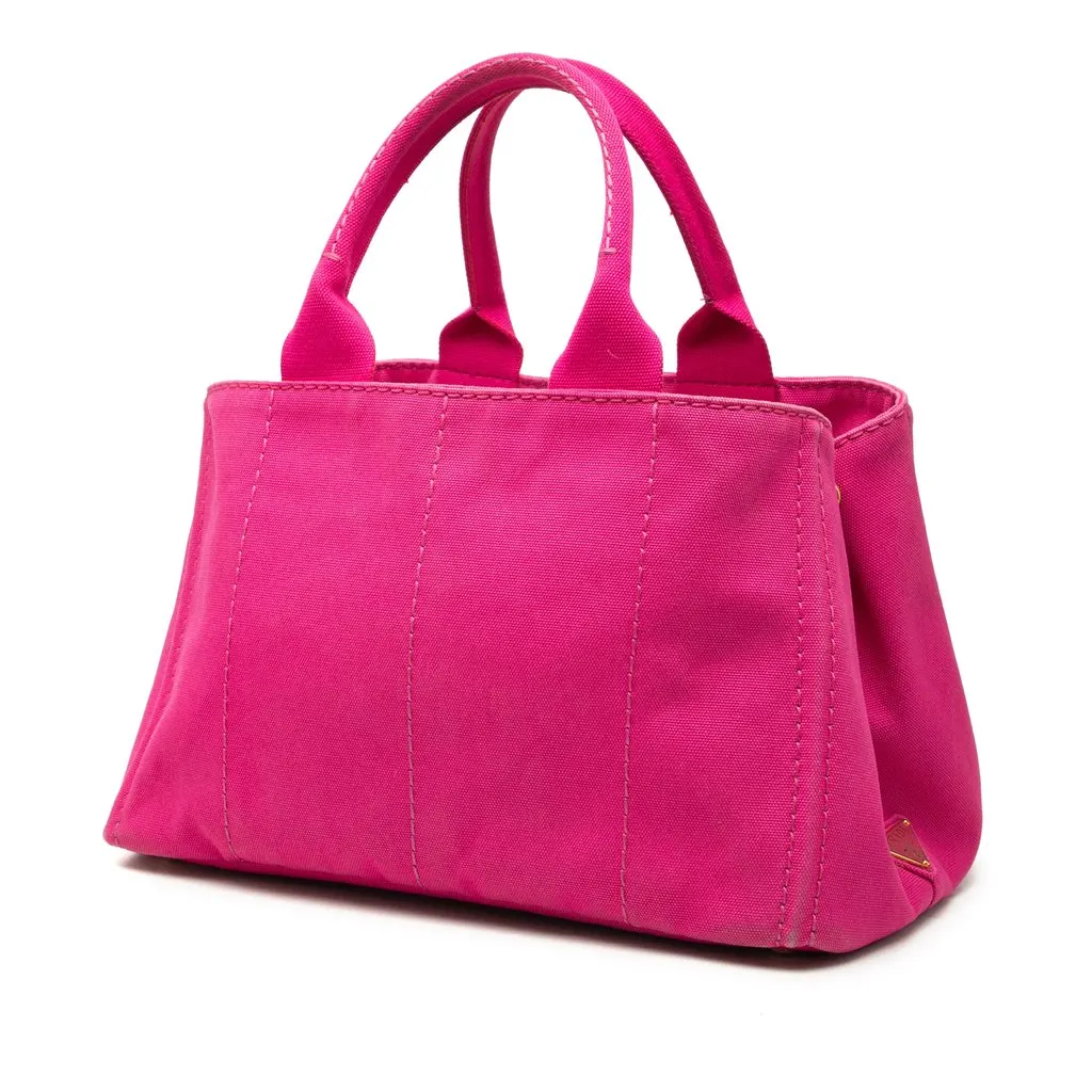 Prada Canvas Canapa Logo Tote Pink Canvas Very good - Back View