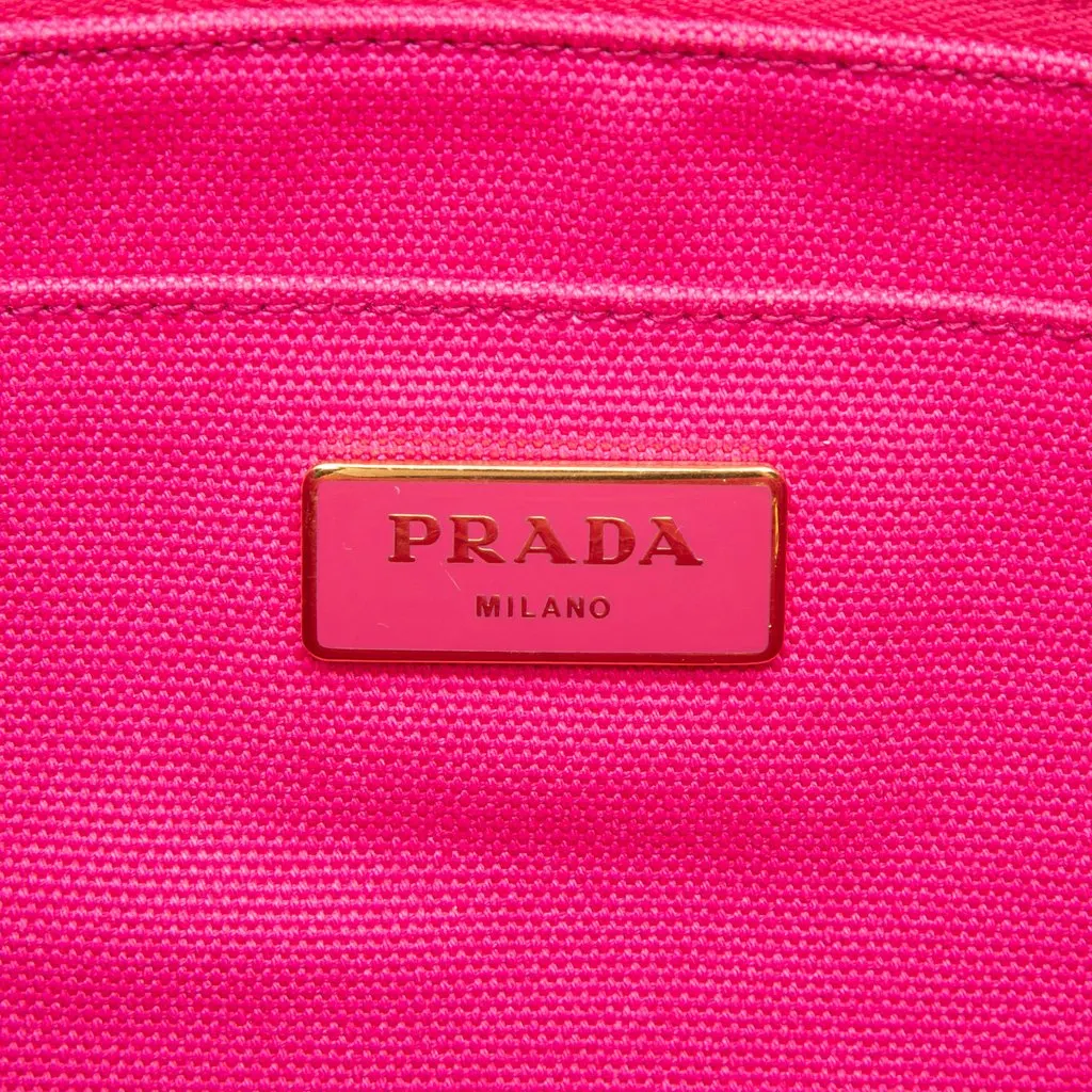 Prada Canvas Canapa Logo Tote Pink Canvas Very good - Box View