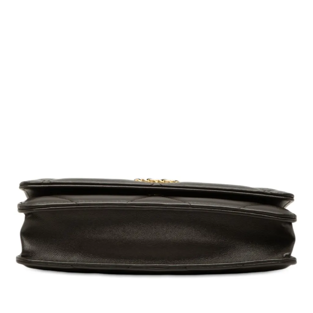 Chanel Quilted Lambskin 19 Wallet on Chain Brown Leather Very good - Inside View