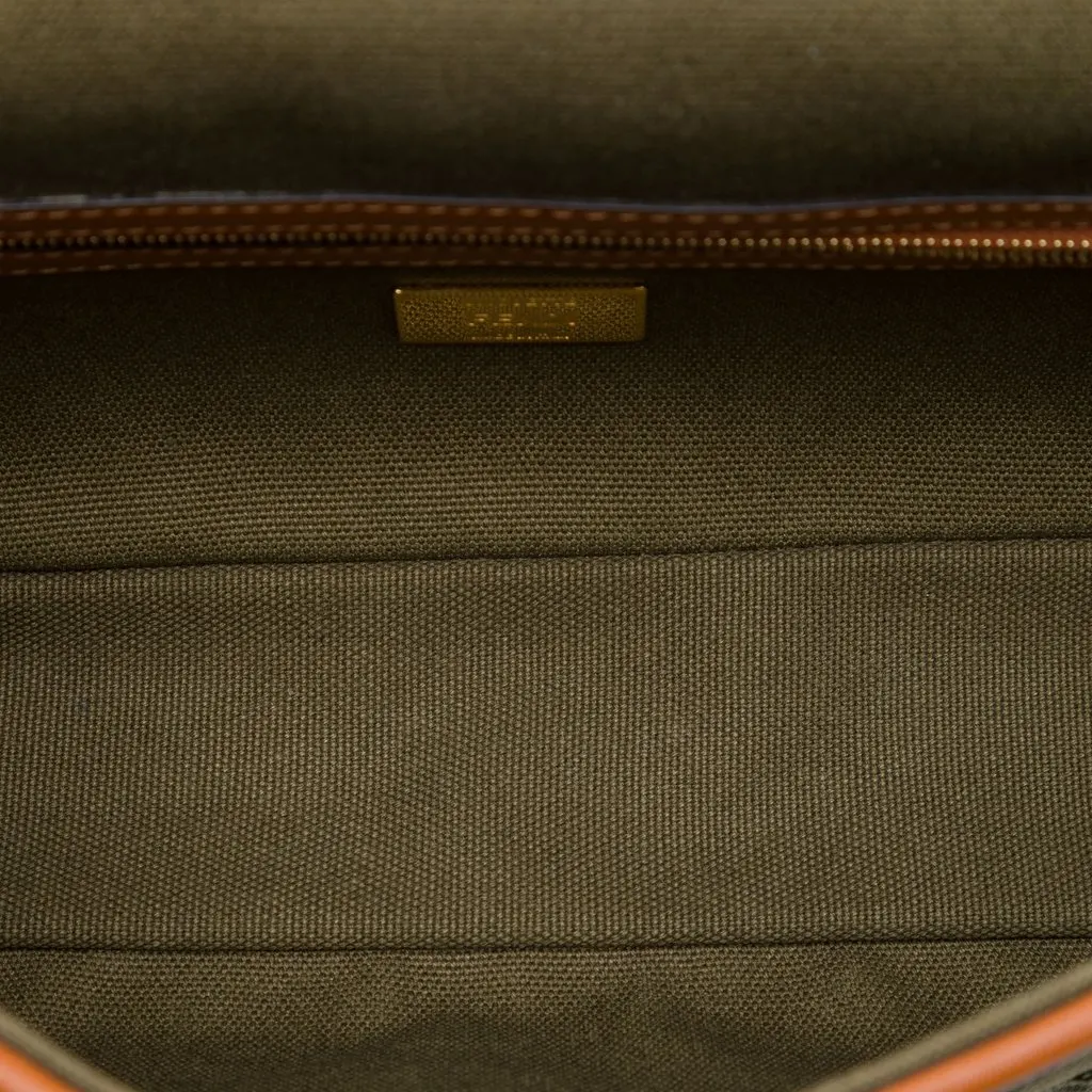 Fendi Zucca Embroidered Canvas Baguette Satchel Green Very good - Model View