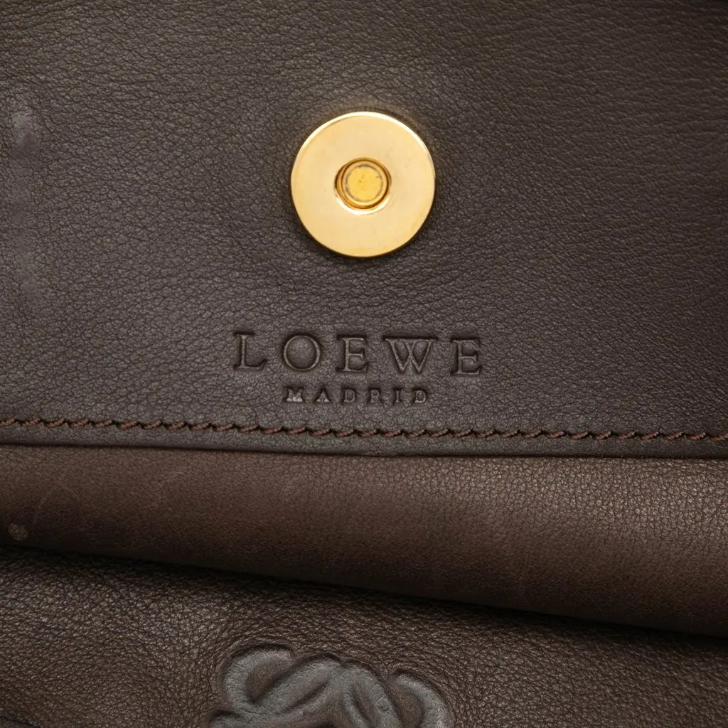 LOEWE Suede Anagram Tote Brown Leather Very good - Box View
