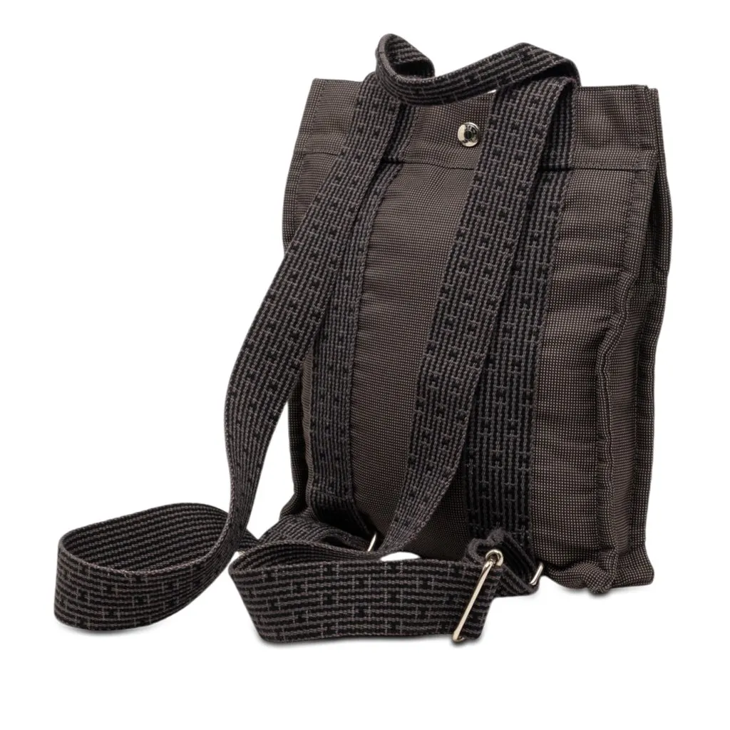 Hermès Canvas Herline Backpack PM Brown Very good - Back View