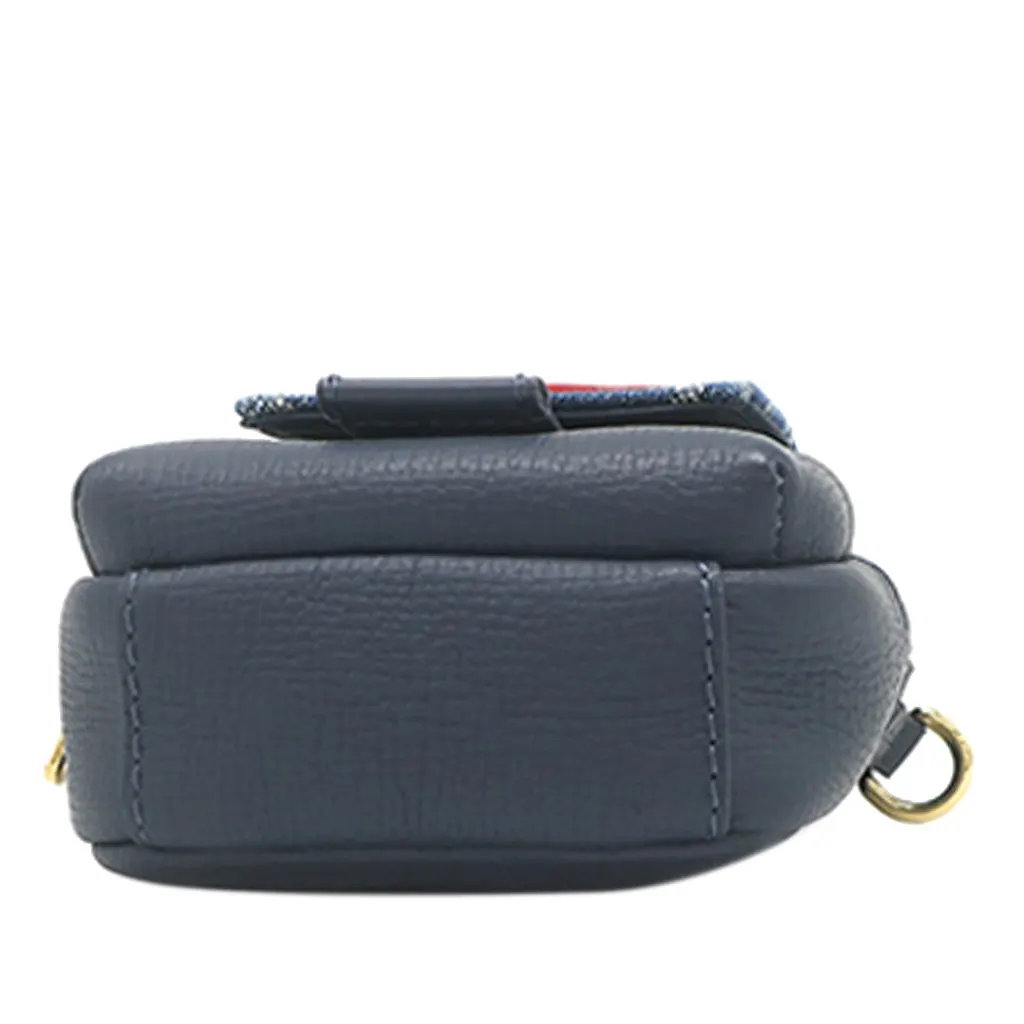 Louis Vuitton Nigo Monogram Denim and Taurillon Double Phone Pouch Blue Very good - Inside View