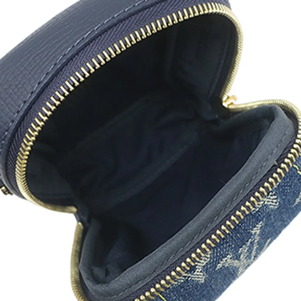 Louis Vuitton Nigo Monogram Denim and Taurillon Double Phone Pouch Blue Very good - Model View