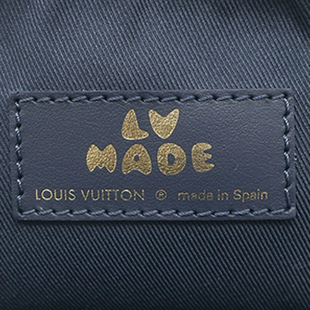 Louis Vuitton Nigo Monogram Denim and Taurillon Double Phone Pouch Blue Very good - Box View