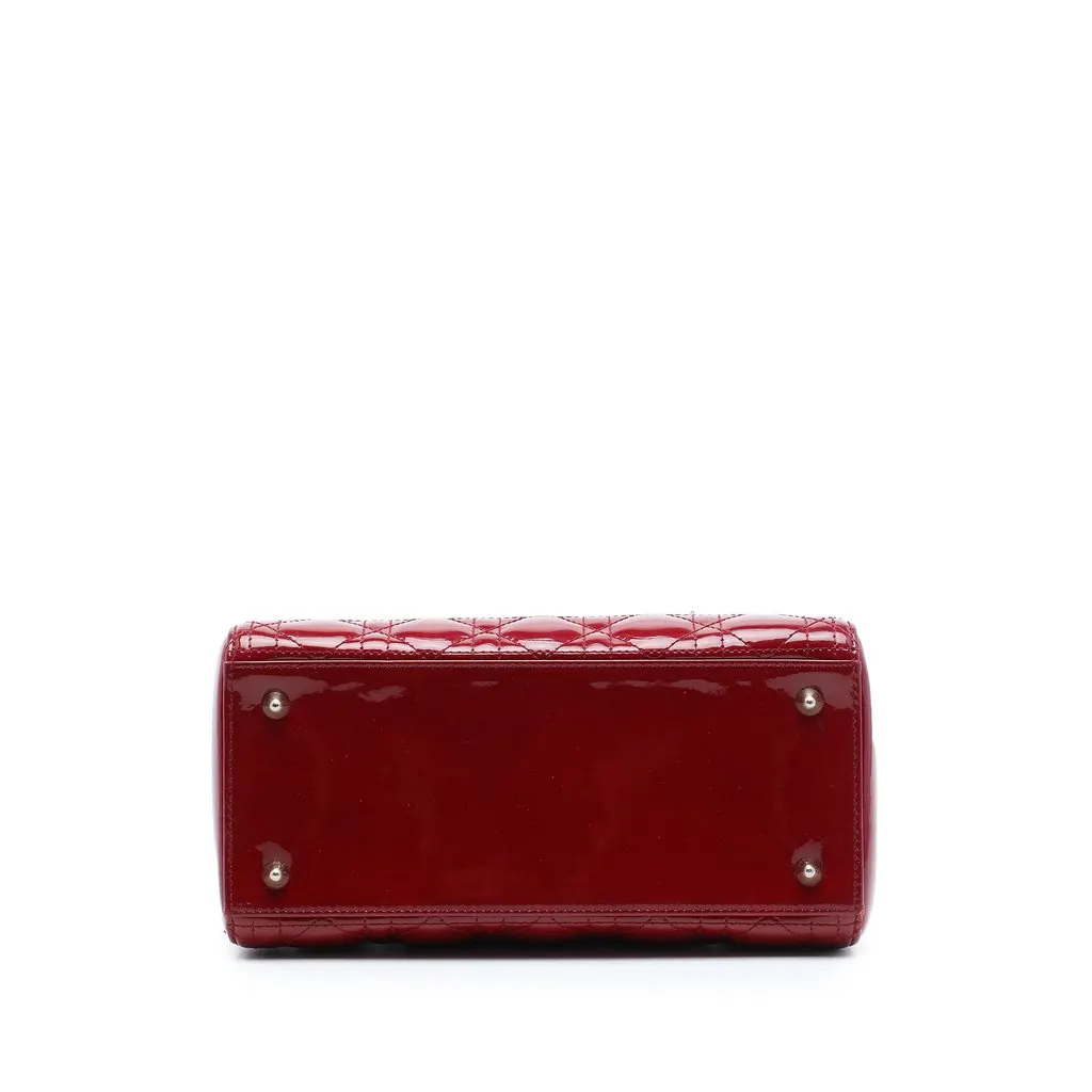 Dior Medium Patent Cannage Lady Dior Red Leather Very good - Inside View