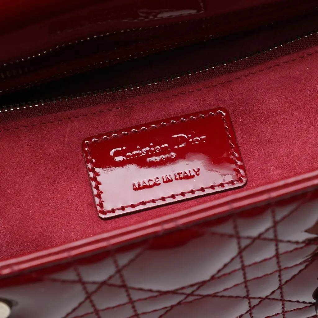 Dior Medium Patent Cannage Lady Dior Red Leather Very good - Box View