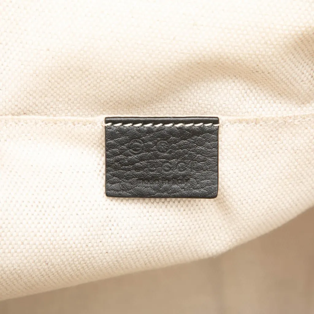 Gucci Pebbled Calfskin Soho Chain Backpack Black Leather Good - Box View