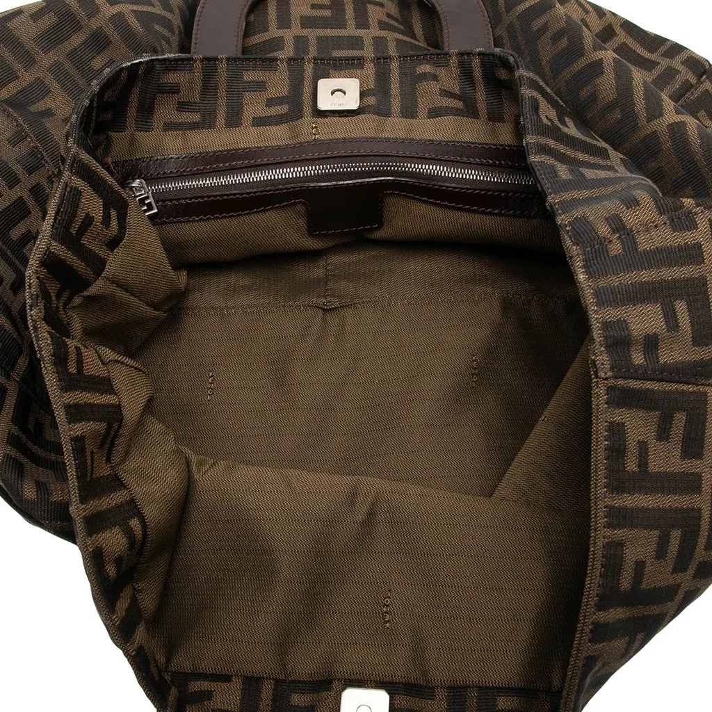 Fendi Large Zucca Canvas Twins Tote Brown Very good - Model View