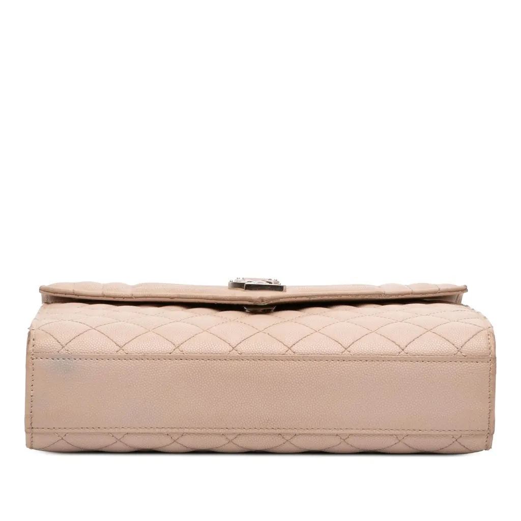 Saint Laurent Medium Grain De Poudre Triquilt Monogram Envelope Bag Brown Leather Very good - Inside View