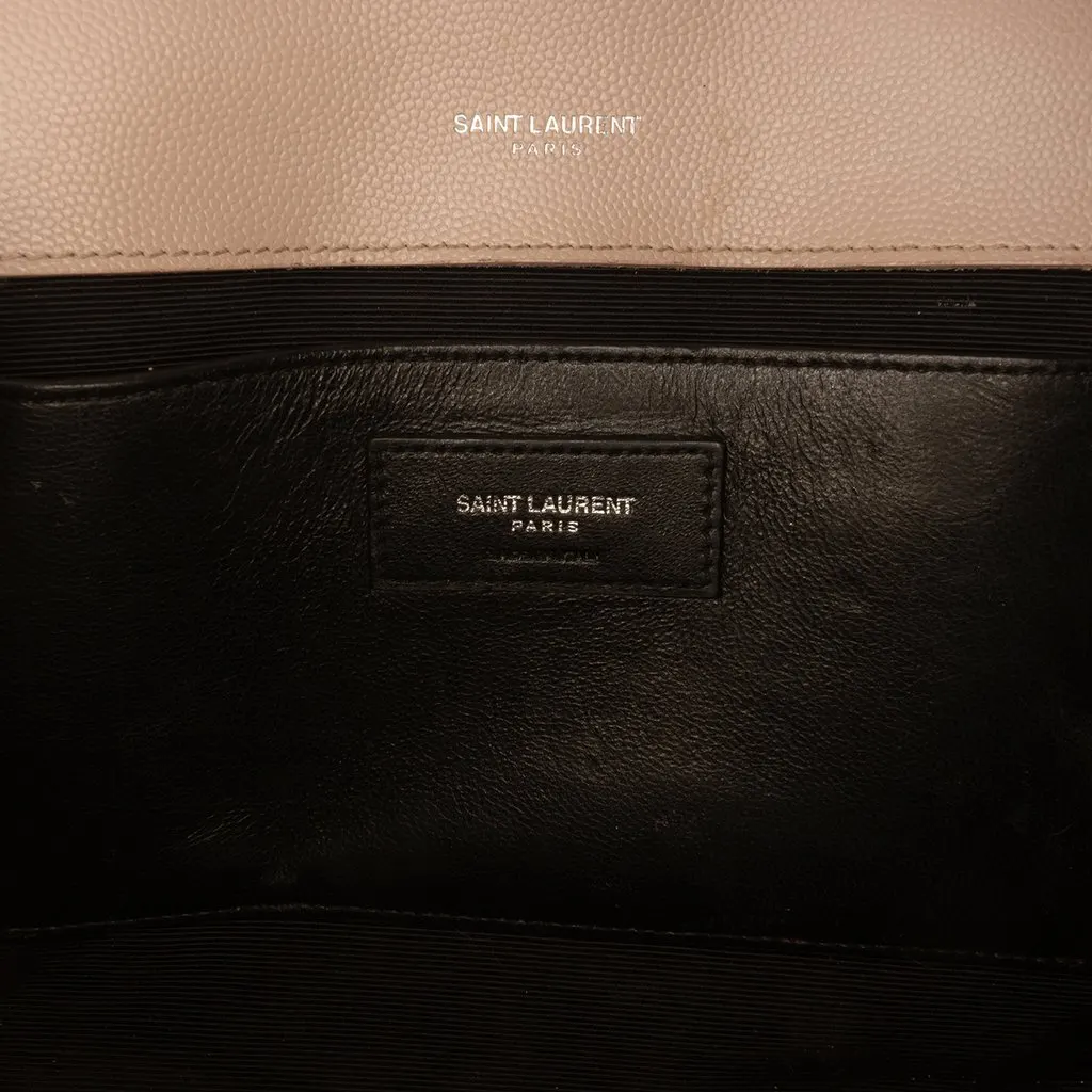 Saint Laurent Medium Grain De Poudre Triquilt Monogram Envelope Bag Brown Leather Very good - Box View