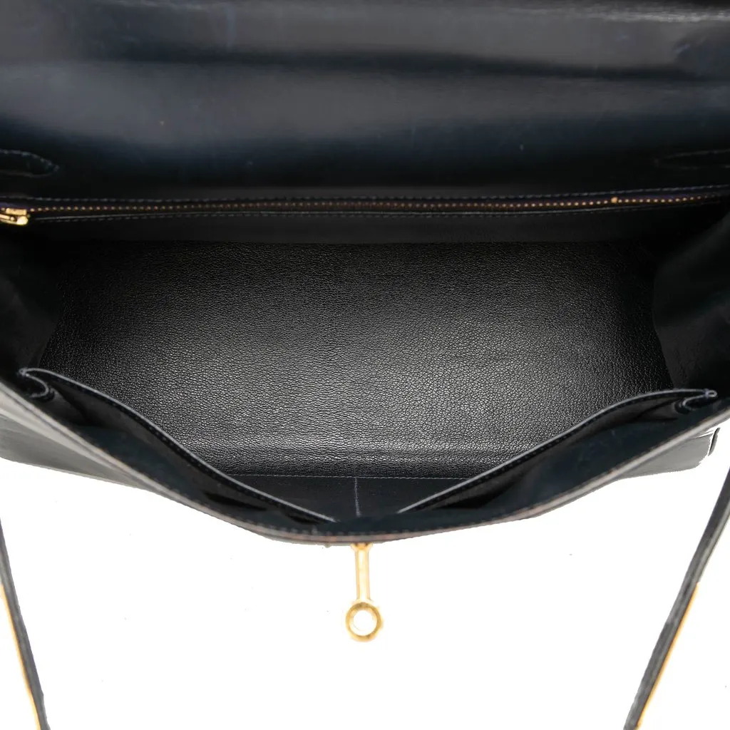 Hermès Box Calf Kelly Retourne 32 Blue Leather Very good - Model View