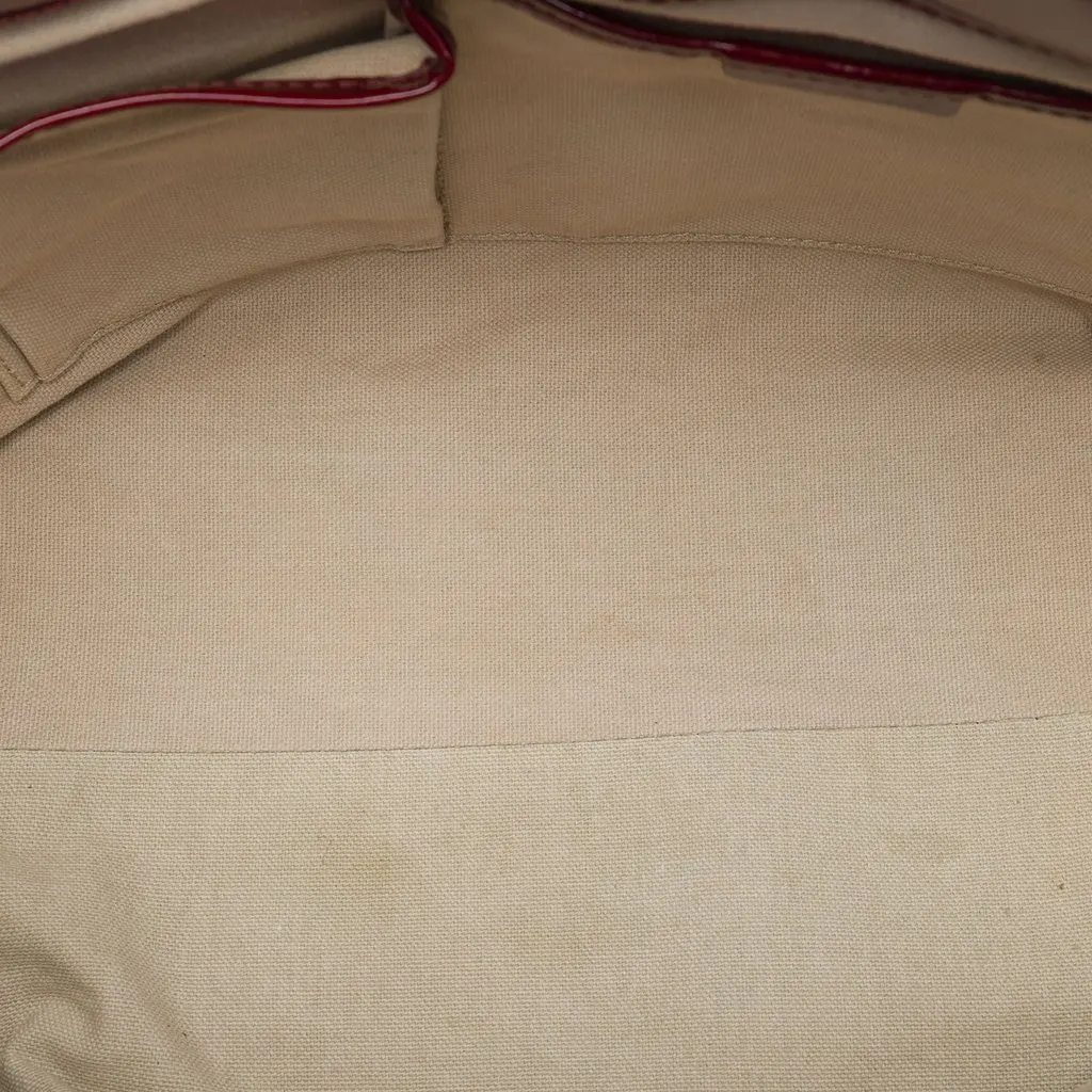 Burberry House Check Coated Canvas Hearts Gracie Tote Red Very good - Model View