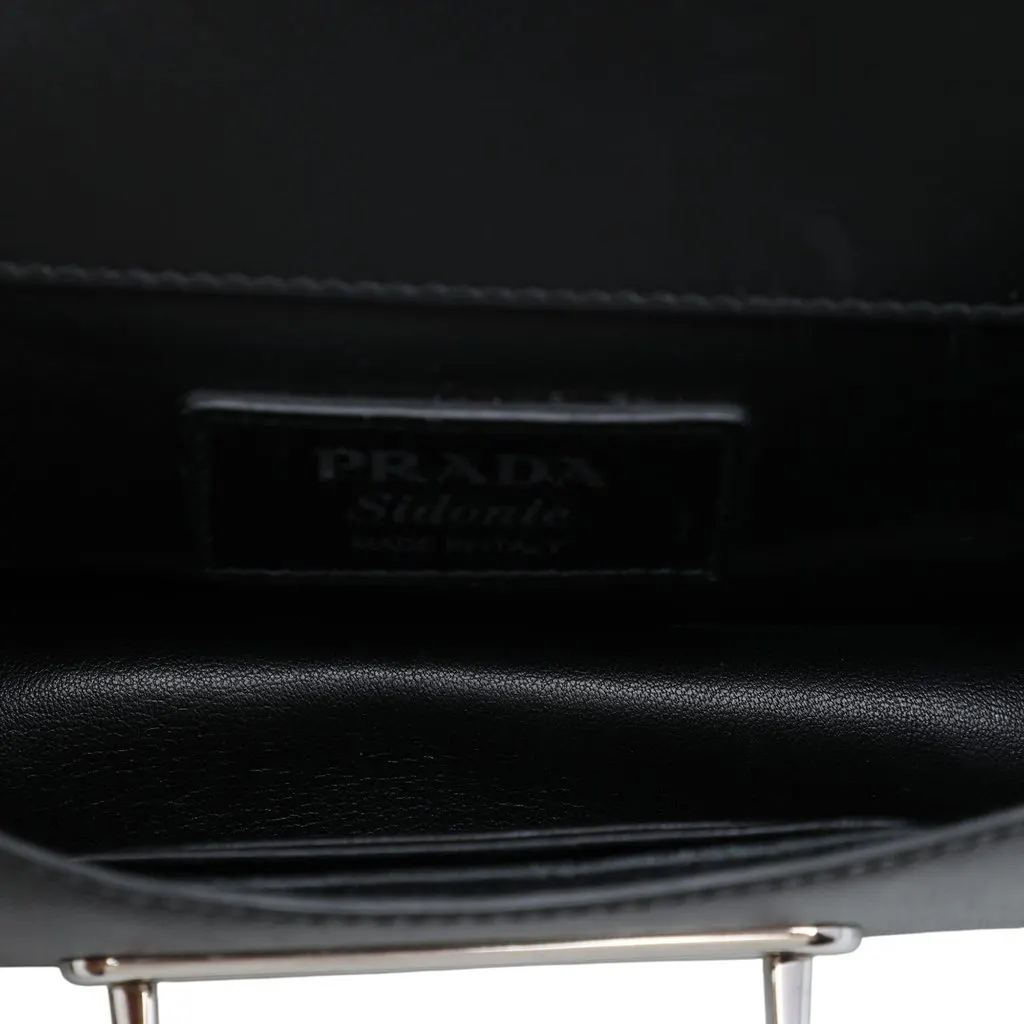 Prada Saffiano and City Calf Sidonie Crossbody Black Leather Very good - Model View