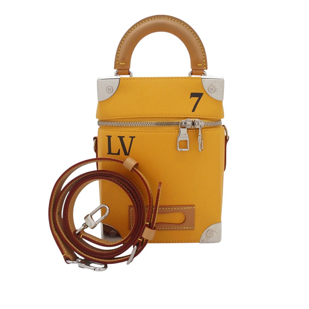 Louis Vuitton Leather Vertical Box Trunk Yellow Mini Leather