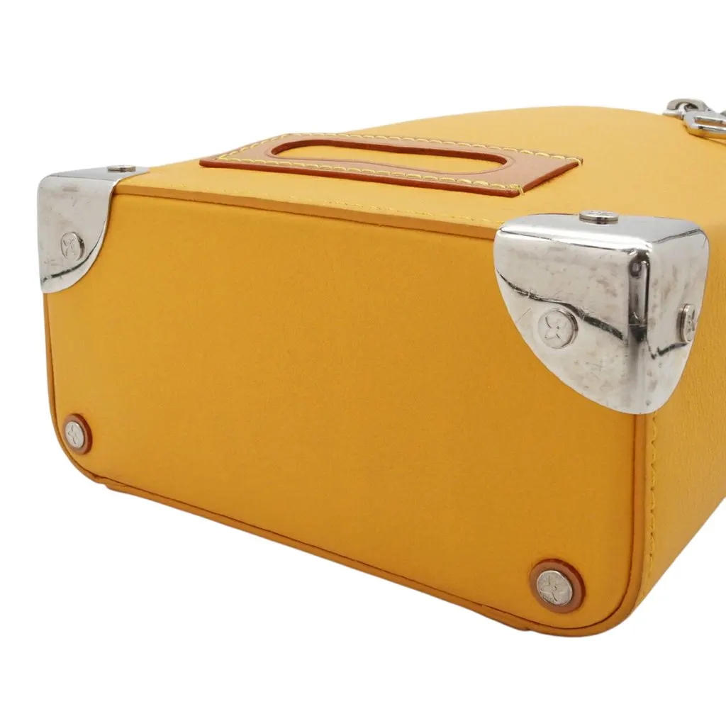 Louis Vuitton Leather Vertical Box Trunk Yellow Leather Very good - Inside View