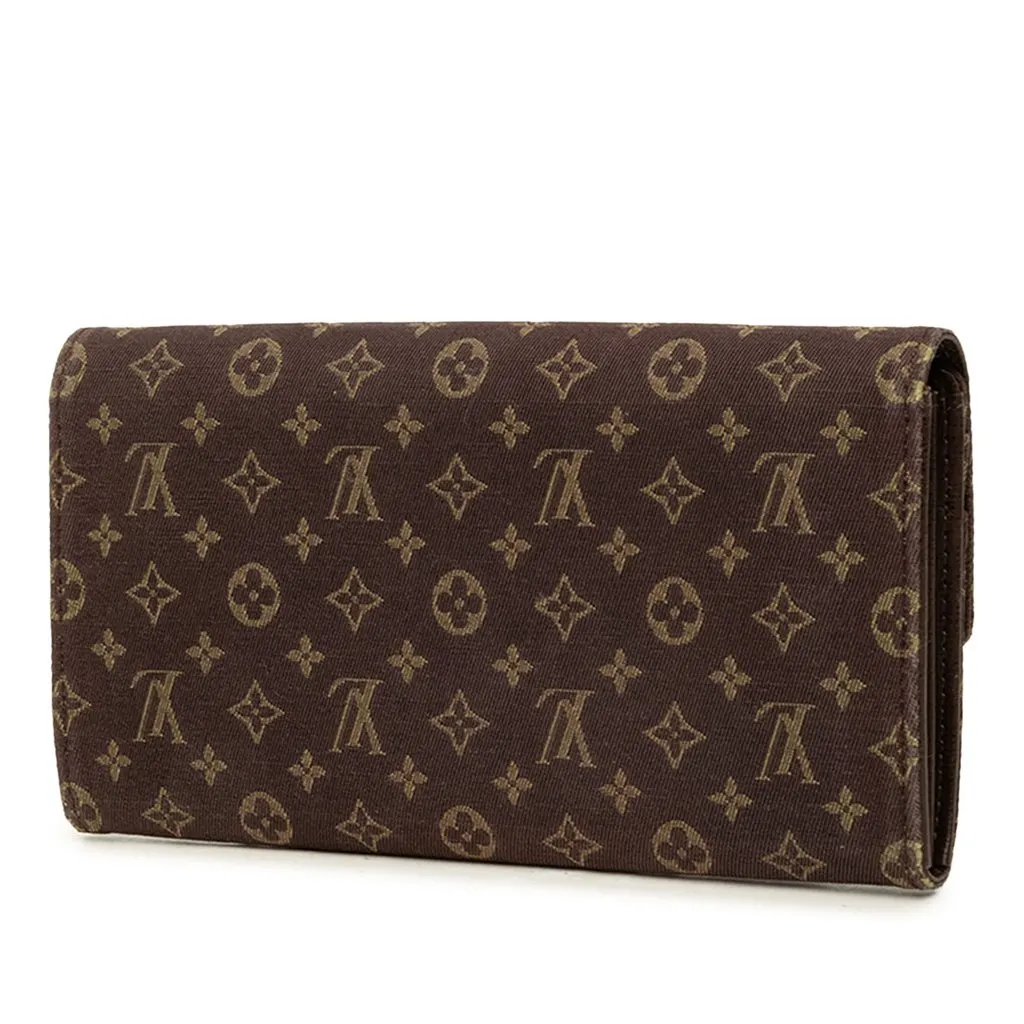 Louis Vuitton Monogram Mini Lin Sarah Wallet Brown Canvas Very good - Back View