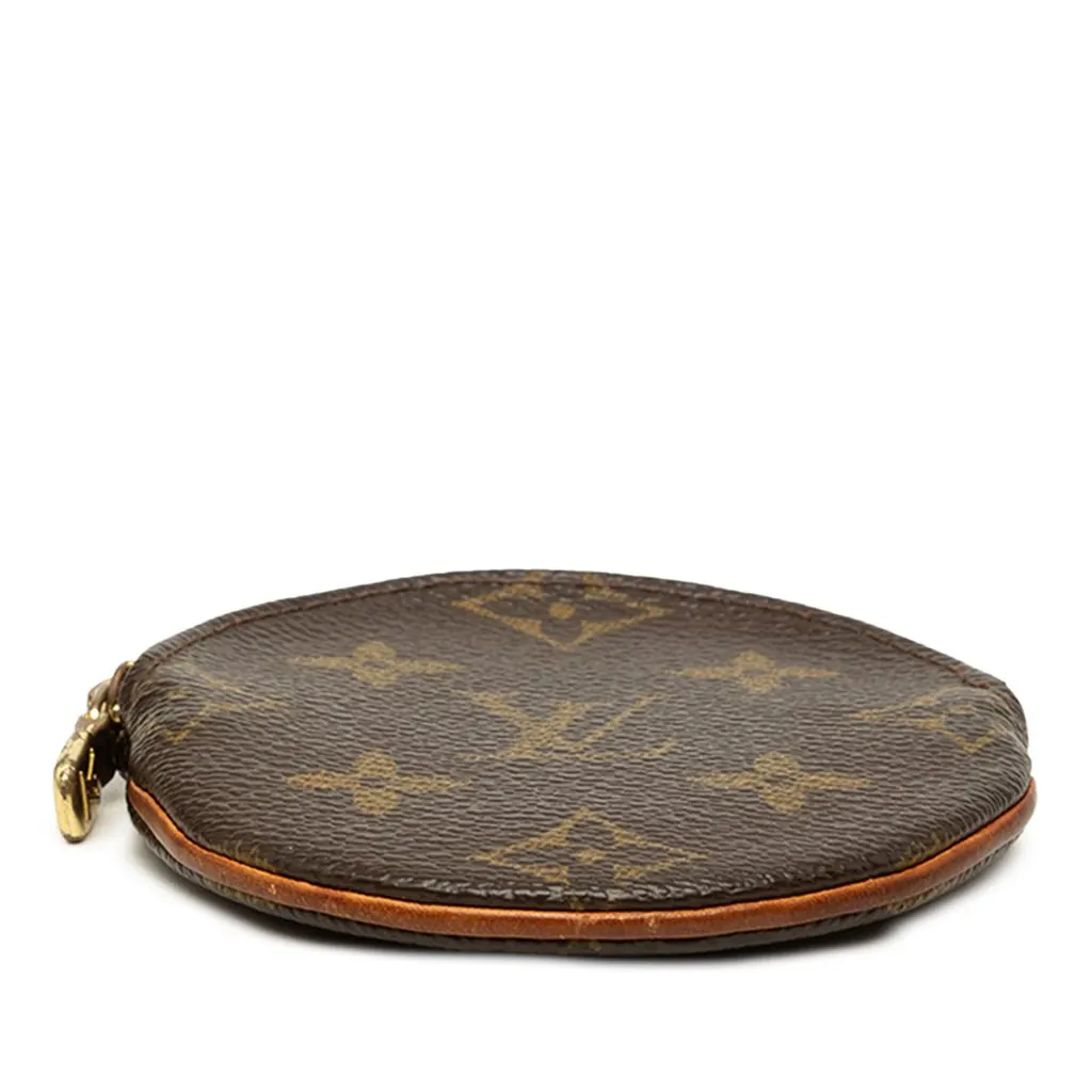 Louis Vuitton Monogram Round Coin Pouch Brown Canvas Good - Inside View