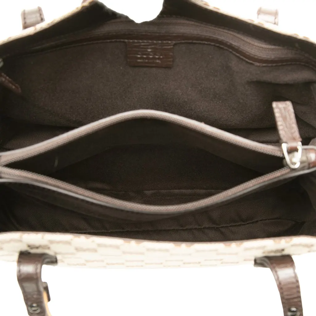 Gucci GG Canvas Bamboo Tote Beige Canvas Good - Model View