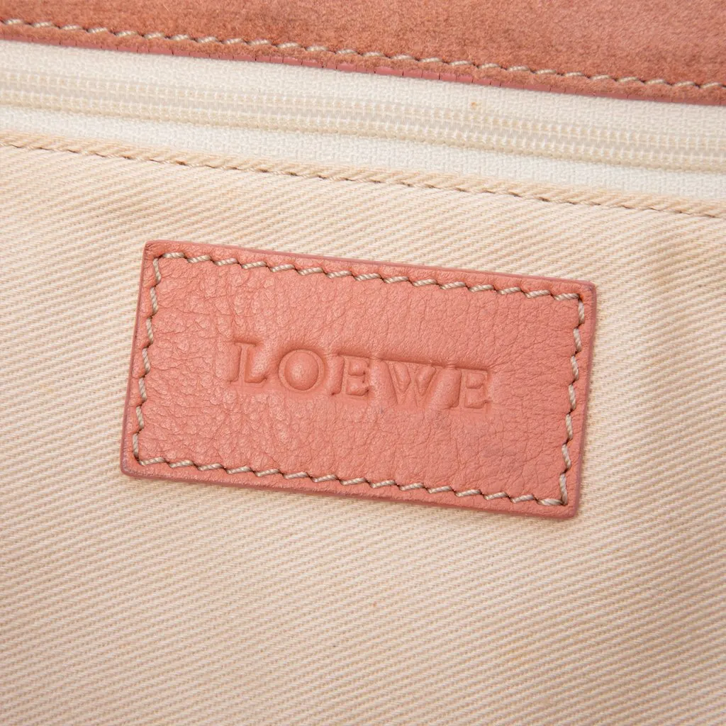 LOEWE Suede Crown Logo Shopper Tote Pink Leather Very good - Box View