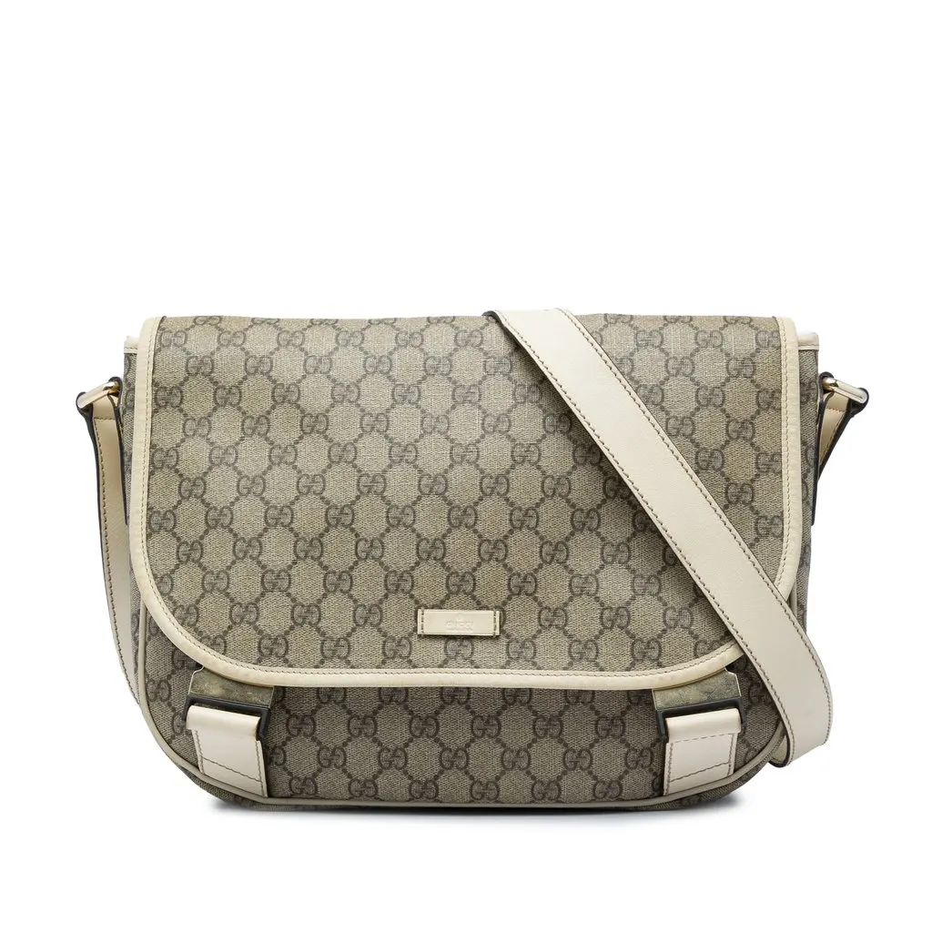 Gucci GG Supreme Crossbody Beige Canvas Good - Front View