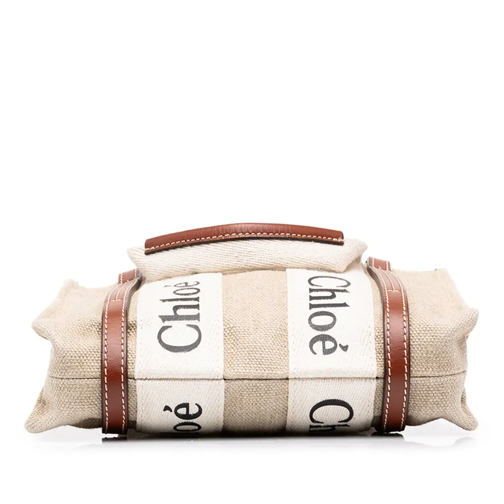 Chloé Mini Canvas Woody North South Tote Beige Canvas Very good - Inside View