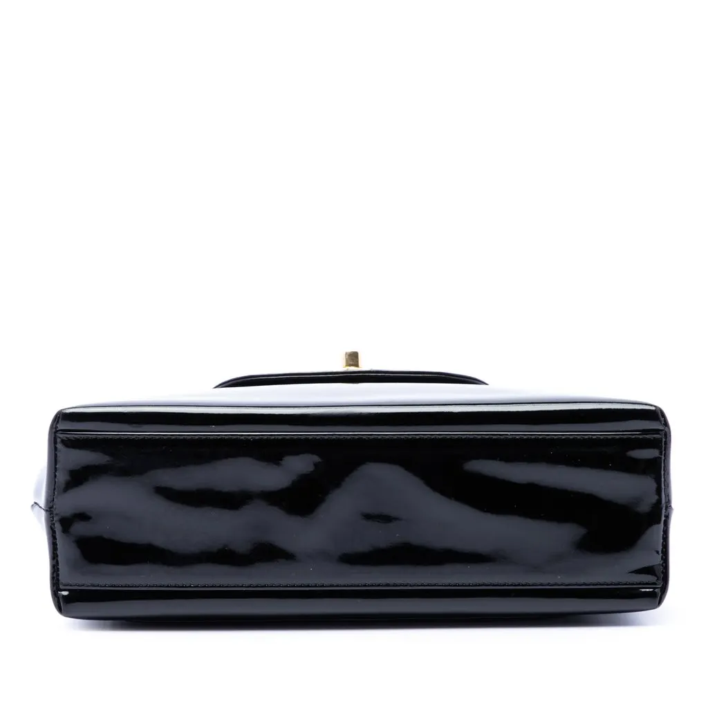 Chanel Patent Kelly Top Handle Flap Black Leather Very good - Inside View