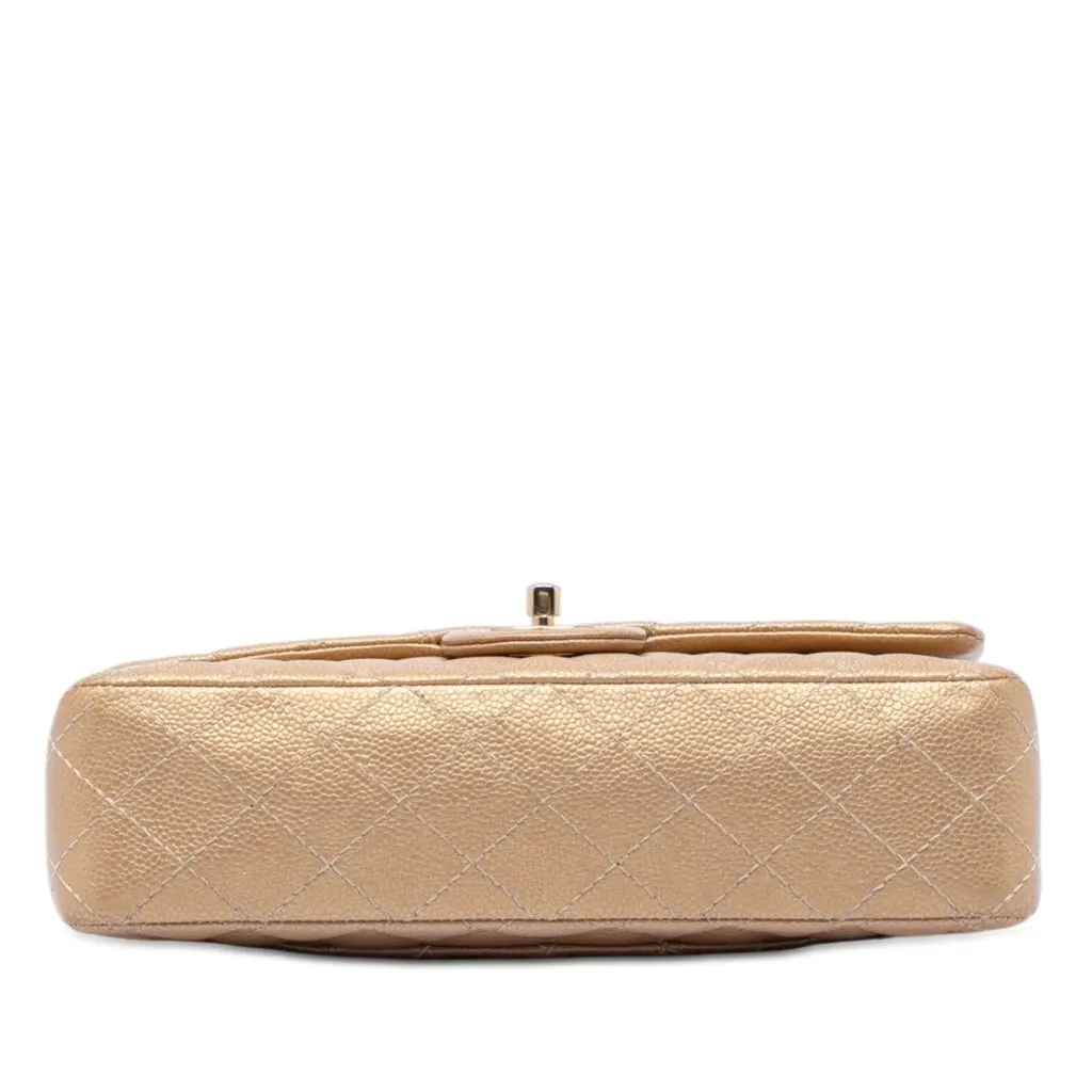 Chanel Medium Classic Iridescent Caviar Double Flap Beige Leather Very good - Inside View