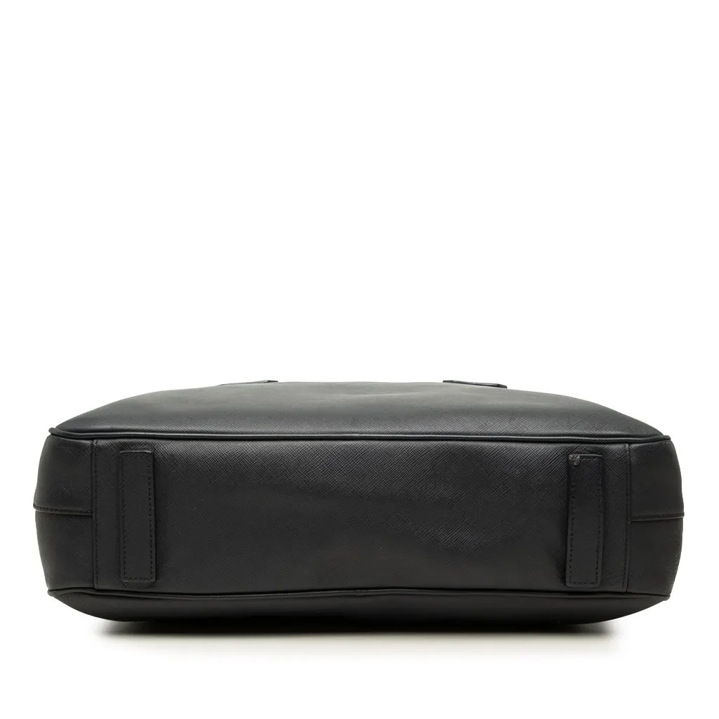 Prada Saffiano Business Bag Black Leather Good - Inside View