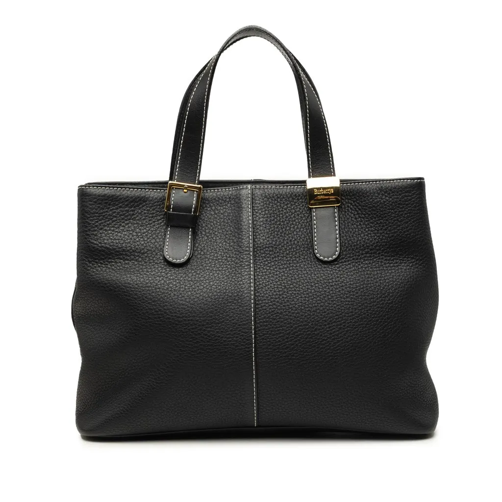 Burberry Leather Tote Black Leather Very good - Front View
