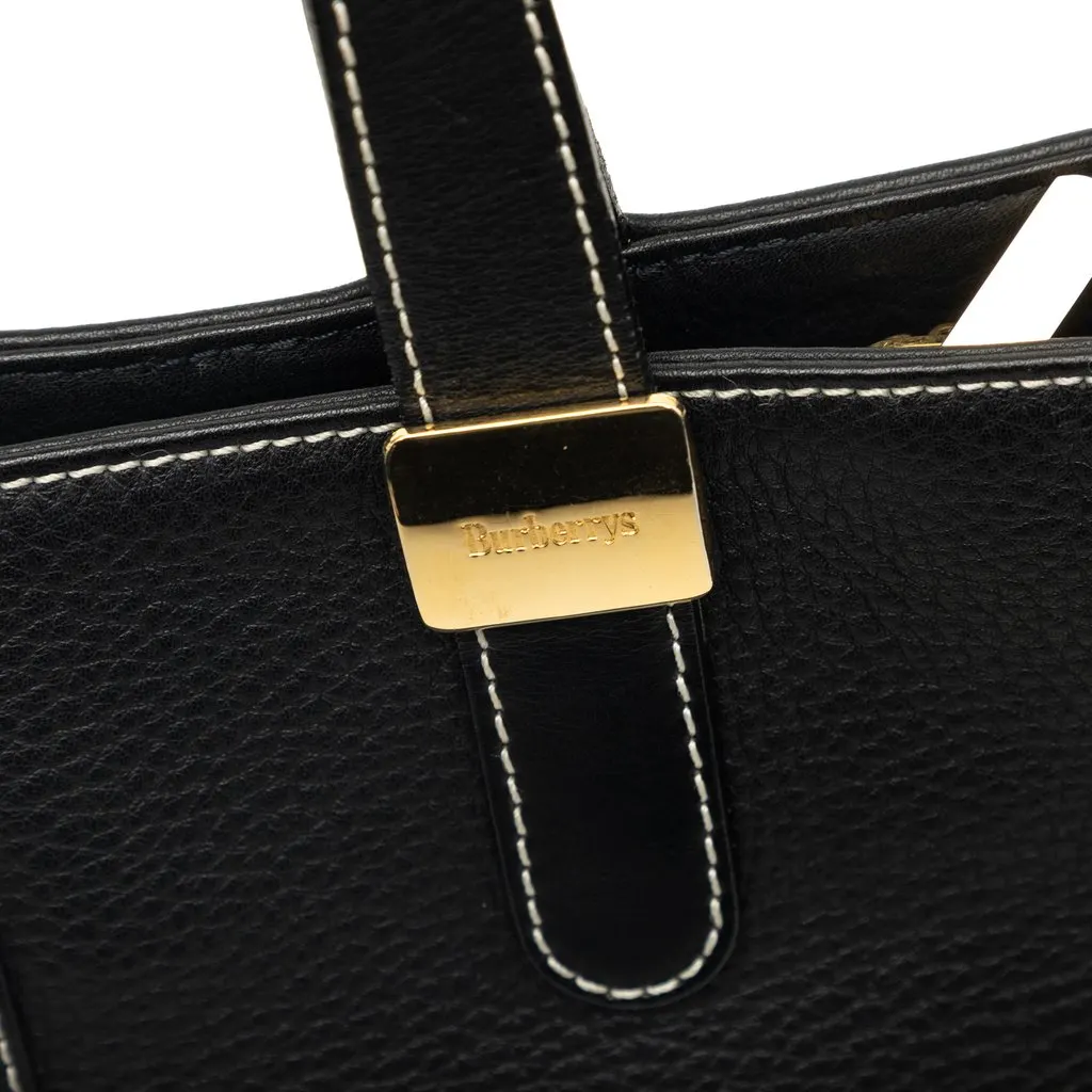 Burberry Leather Tote Black Leather Very good - Box View