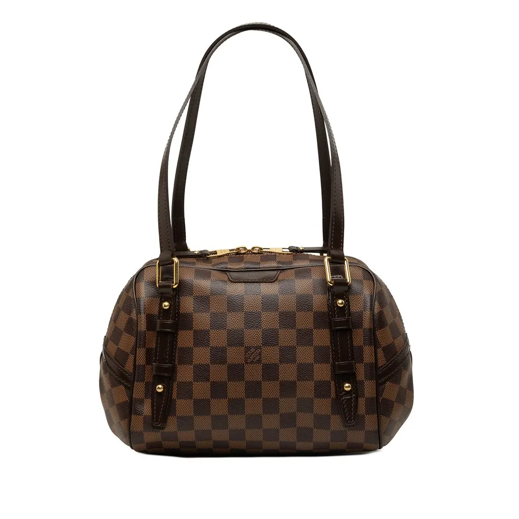 Louis Vuitton Damier Ebene Rivington PM Brown Canvas Good - Front View