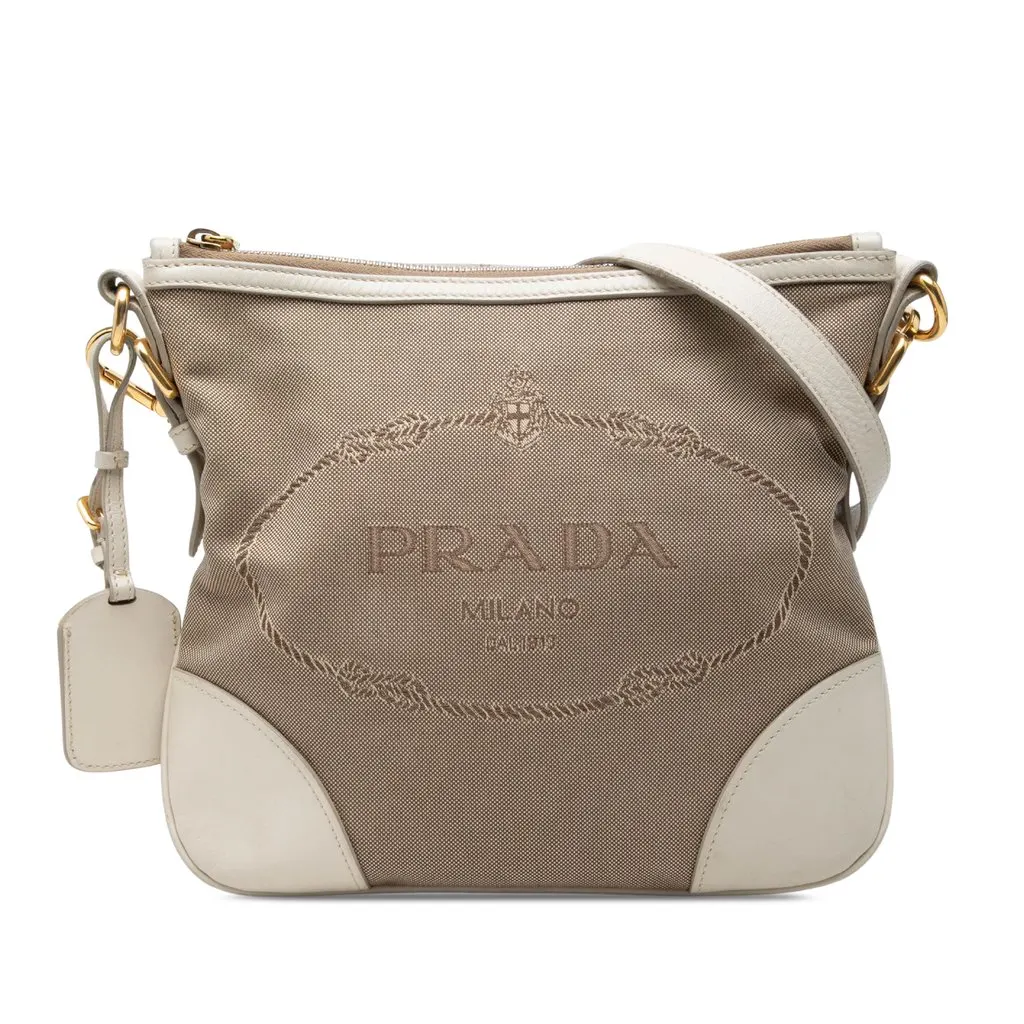 Prada Canvas Canapa Logo Crossbody Beige Canvas Very good - Front View
