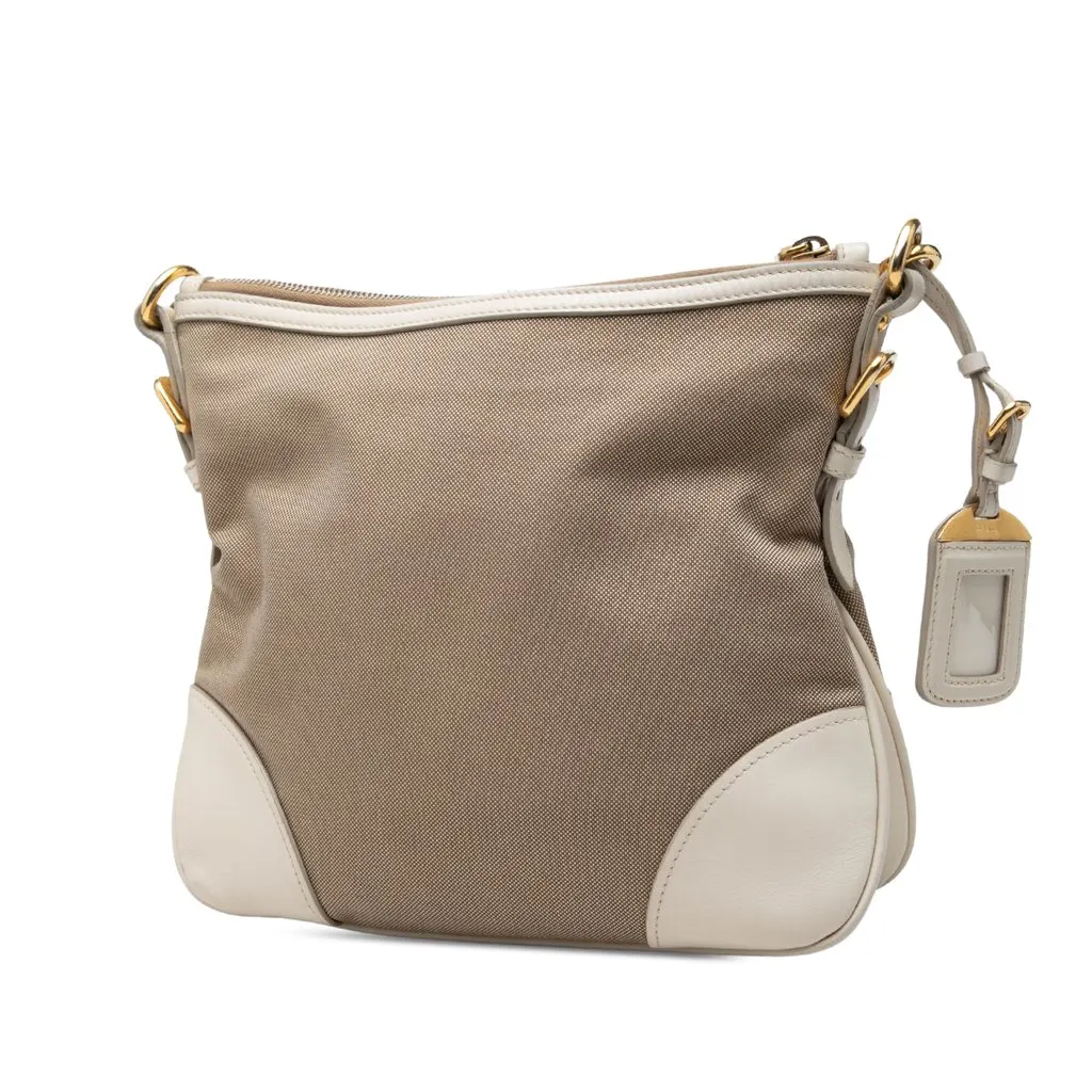 Prada Canvas Canapa Logo Crossbody Beige Canvas Very good - Back View