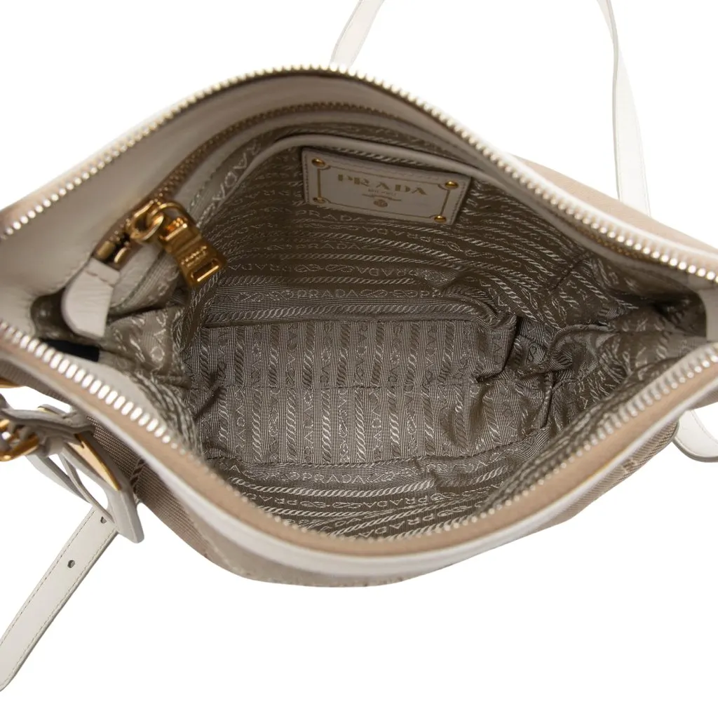 Prada Canvas Canapa Logo Crossbody Beige Canvas Very good - Model View