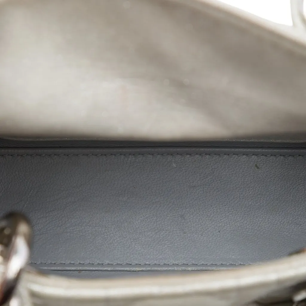 Dior Micro Iridescent Lambskin Cannage Lady Dior Silver Leather Very good - Model View