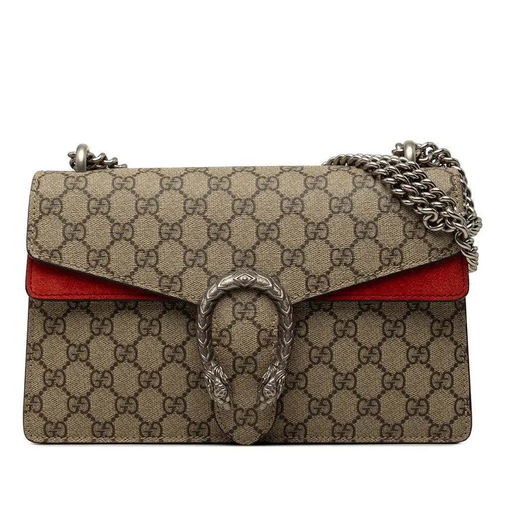 Gucci Medium GG Supreme Dionysus Shoulder Bag Beige Canvas Very good - Front View