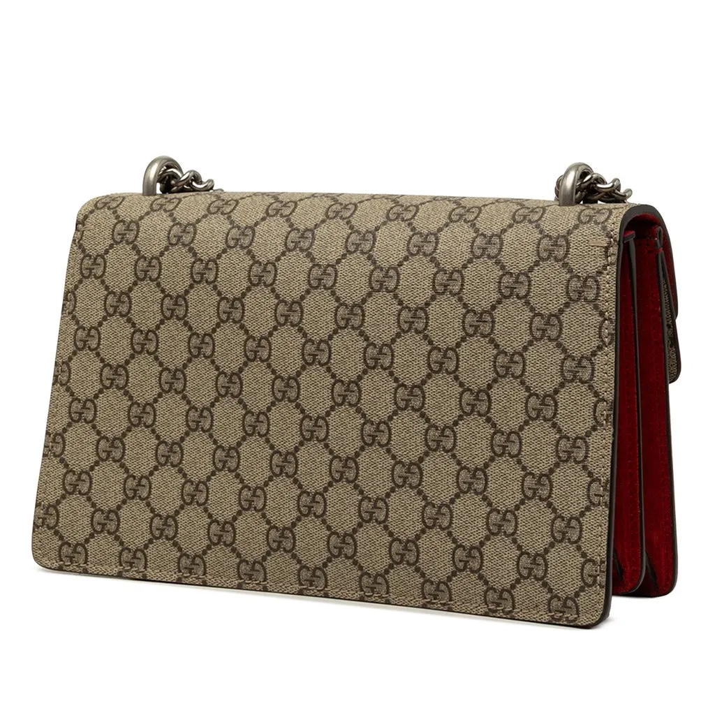 Gucci Medium GG Supreme Dionysus Shoulder Bag Beige Canvas Very good - Back View