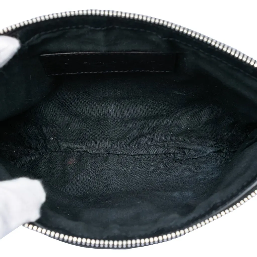 Balenciaga Lambskin Motocross Classic Clip S Clutch Black Leather Very good - Model View