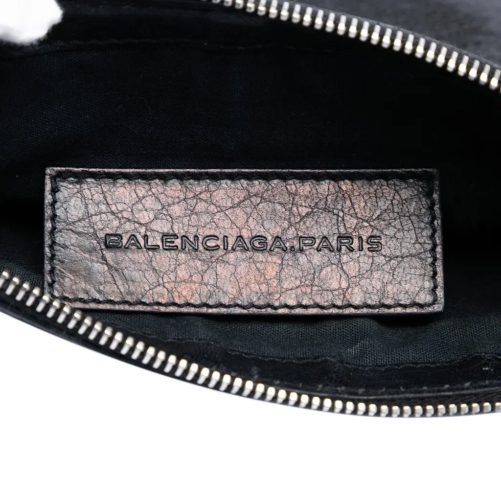 Balenciaga Lambskin Motocross Classic Clip S Clutch Black Leather Very good - Box View