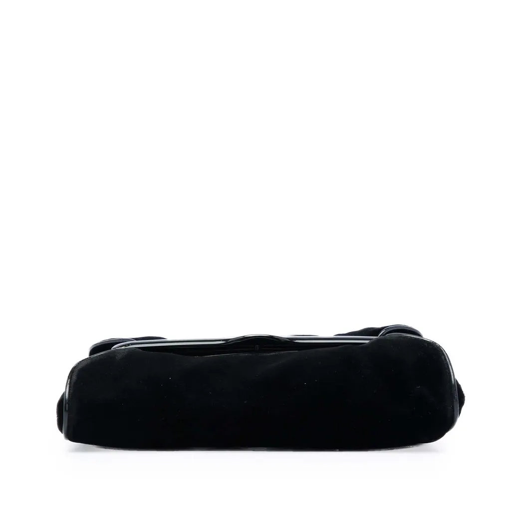 Bottega Veneta Velvet and Patent Clutch Black Very good - Inside View