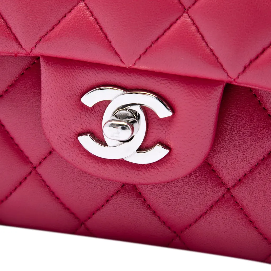 Chanel Medium Classic Lambskin Double Flap Pink Leather Very good - Box View