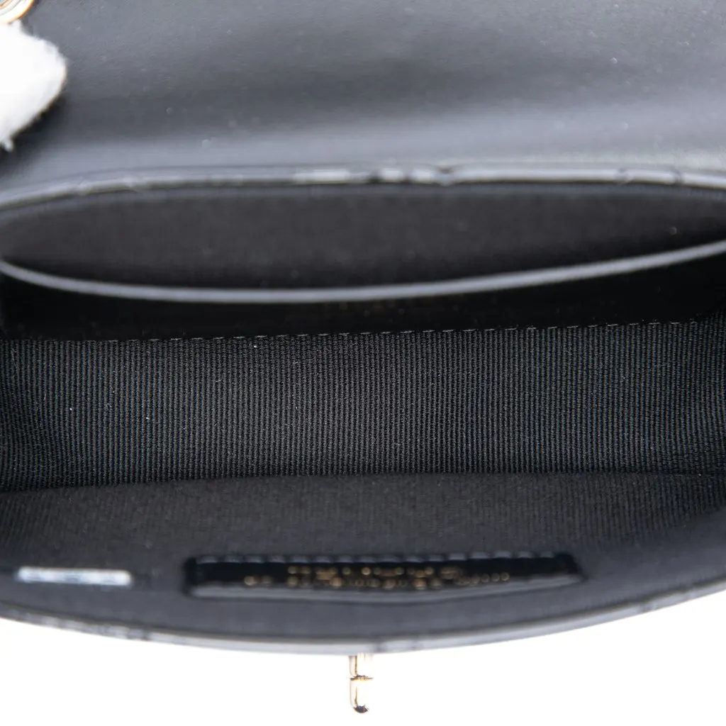 Chanel Mini CC Quilted Patent Single Flap Black Leather Very good - Model View