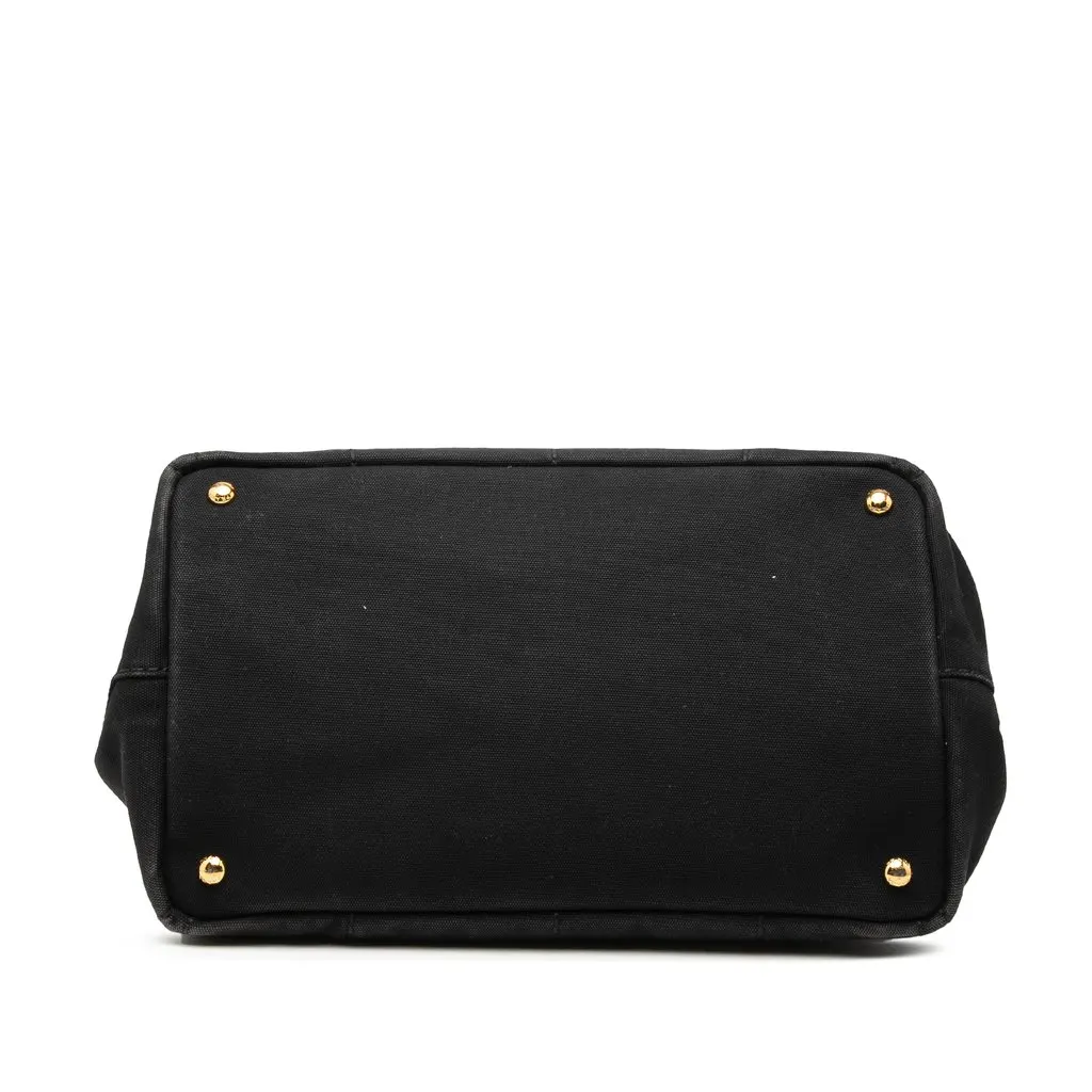 Prada Canvas Canapa Logo Satchel Black Very good - Inside View