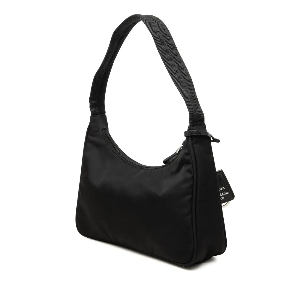 Prada Mini Tessuto Re Edition 2000 Shoulder Bag Black Polyamide Good - Back View