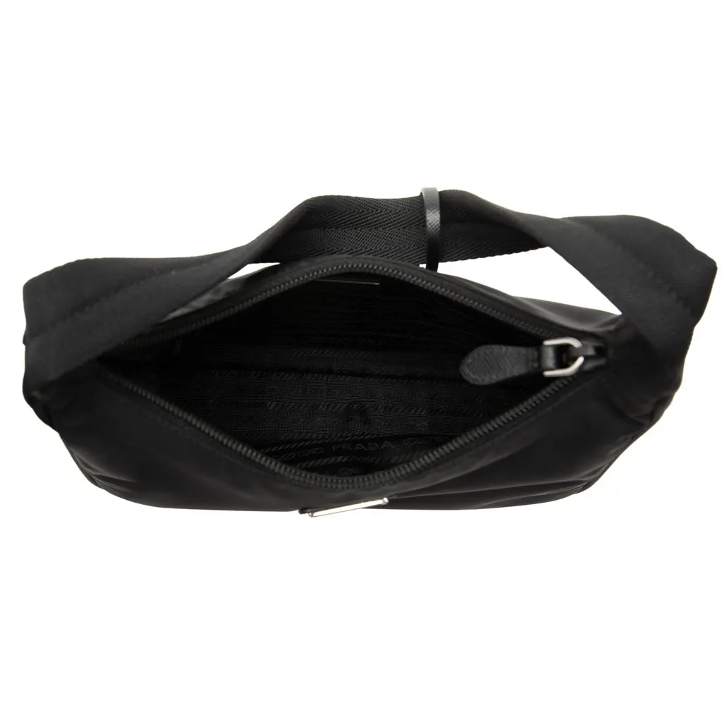 Prada Mini Tessuto Re Edition 2000 Shoulder Bag Black Polyamide Good - Model View