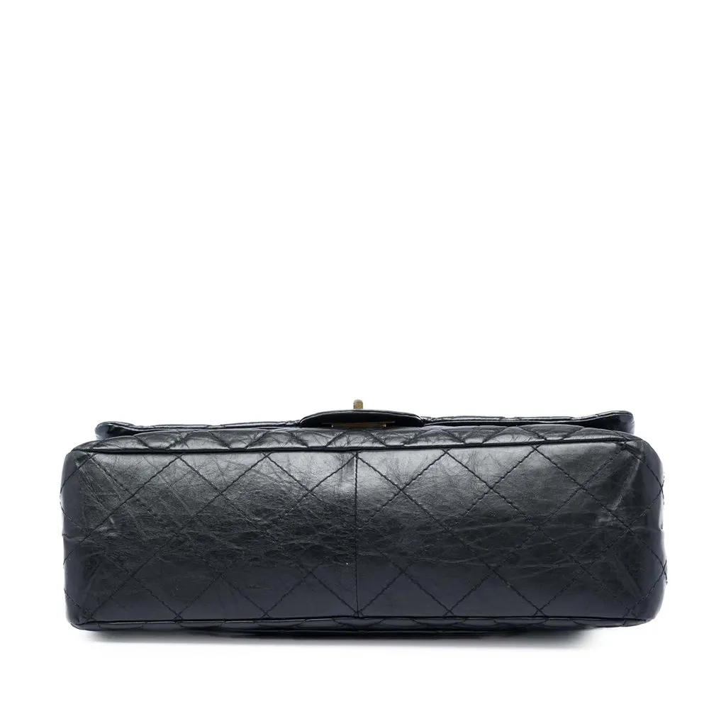 Chanel Quilted Aged Calfskin Reissue 2.55 Double Flap 227 Black Leather Very good - Inside View