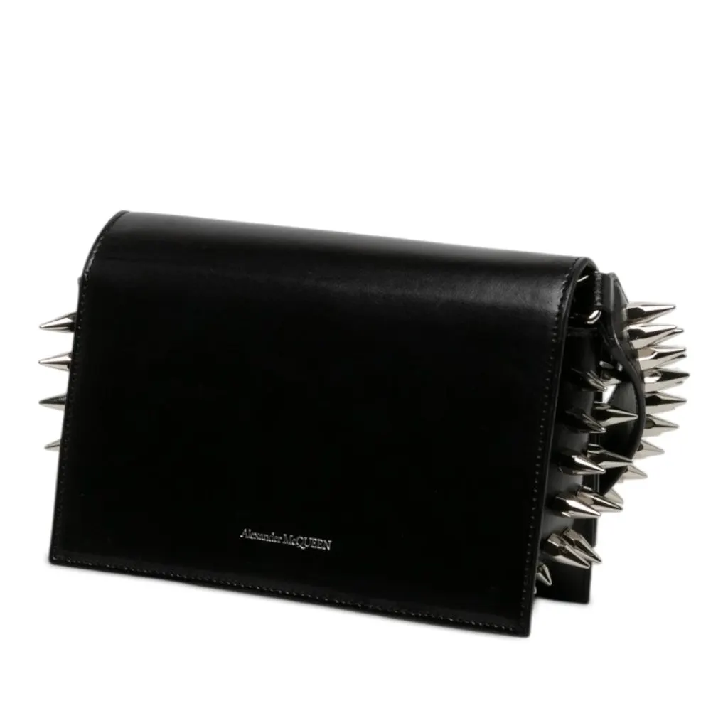 Alexander McQueen Small Smooth Calfskin Skull Biker Crossbody Black Leather Very good - Back View