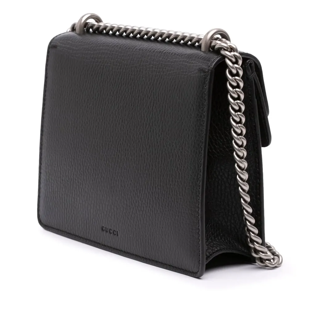 Gucci Small Calfskin Dionysus  Crossbody Black Leather Very good - Back View