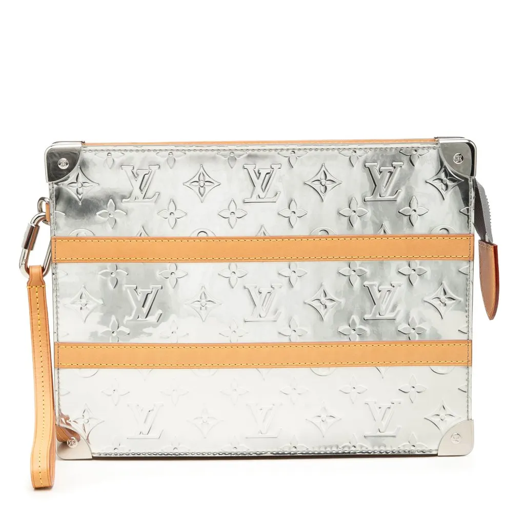 Louis Vuitton Monogram Mirror Trunk Pouch Silver Very good - Front View
